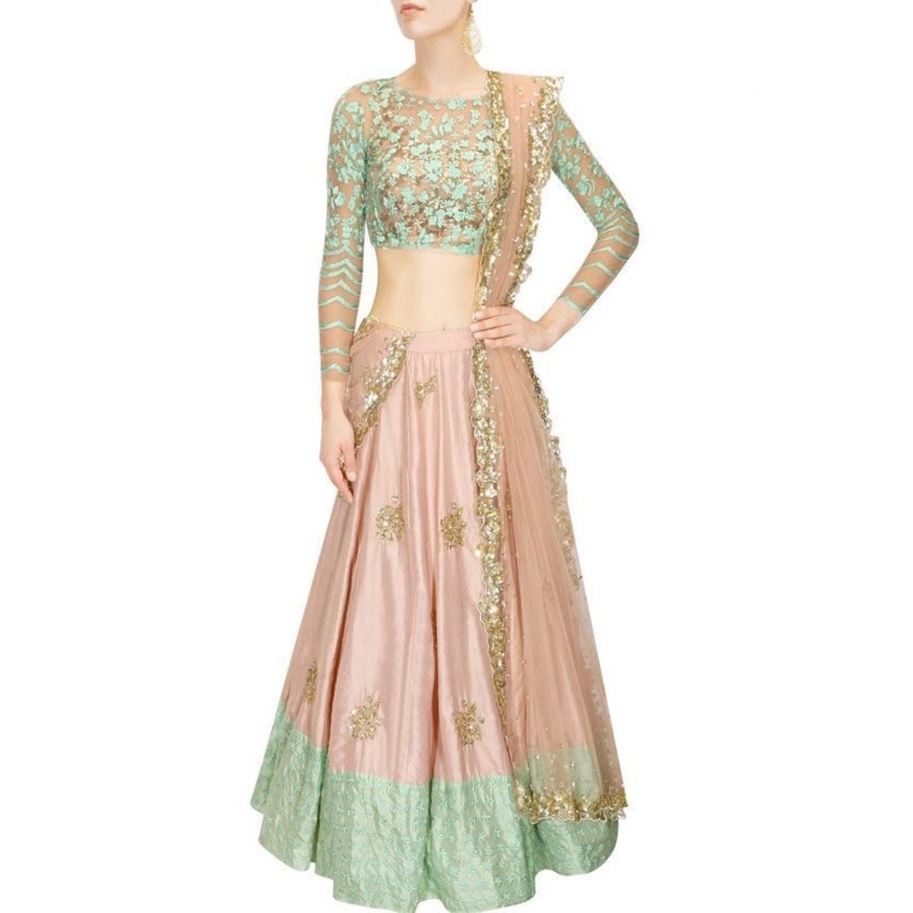 Aastha Narang peach and mint lehenga never worn